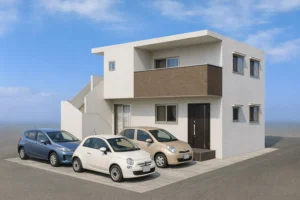 シンプルながらも住み心地の良い二世帯住宅_外観